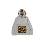 BAPE 1ST Camo Shark Double Hoodie - Beige - Front