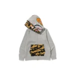 BAPE 1ST Camo Shark Double Hoodie - Beige - R-Front