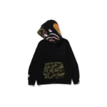 BAPE 1ST Camo Shark Double Hoodie - Black - R-Front