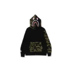 BAPE 1st Camo Shark Full Zip Hoodie - Black - Front