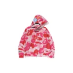 BAPE ABC Camo Crochet Shark Hoodie - Pink - L-Front