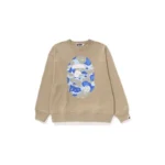 BAPE APE Head Liquid Camo Sweatshirt - Beige - Front