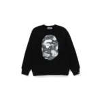 BAPE APE Head Liquid Camo Sweatshirt - Black - Front