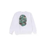 BAPE APE Head Liquid Camo Sweatshirt - White - Back