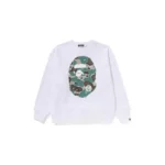 BAPE APE Head Liquid Camo Sweatshirt - White - Front