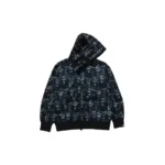 BAPE Ape Head Graffiti Shark Hoodie - Black - L-Front