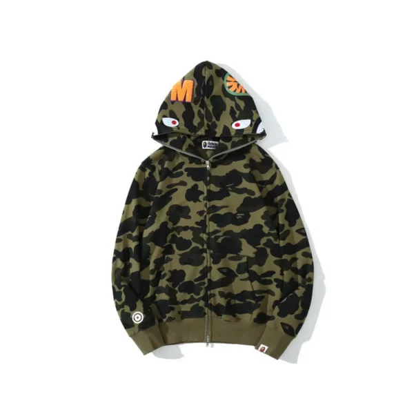 BAPE Army Green Camo Hoodie - Front