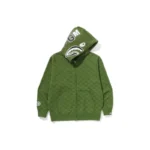 BAPE College Monogram Shark Hoodie - Green - L-Front