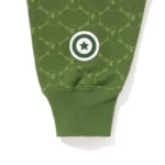 BAPE College Monogram Shark Hoodie - Green - Sleeve