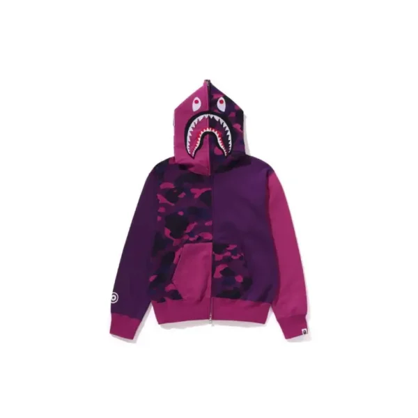 BAPE Color Camo Pattern Hoodie - Purple - Front
