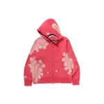 BAPE Hand Dye Shark Hoodie - Red - Front