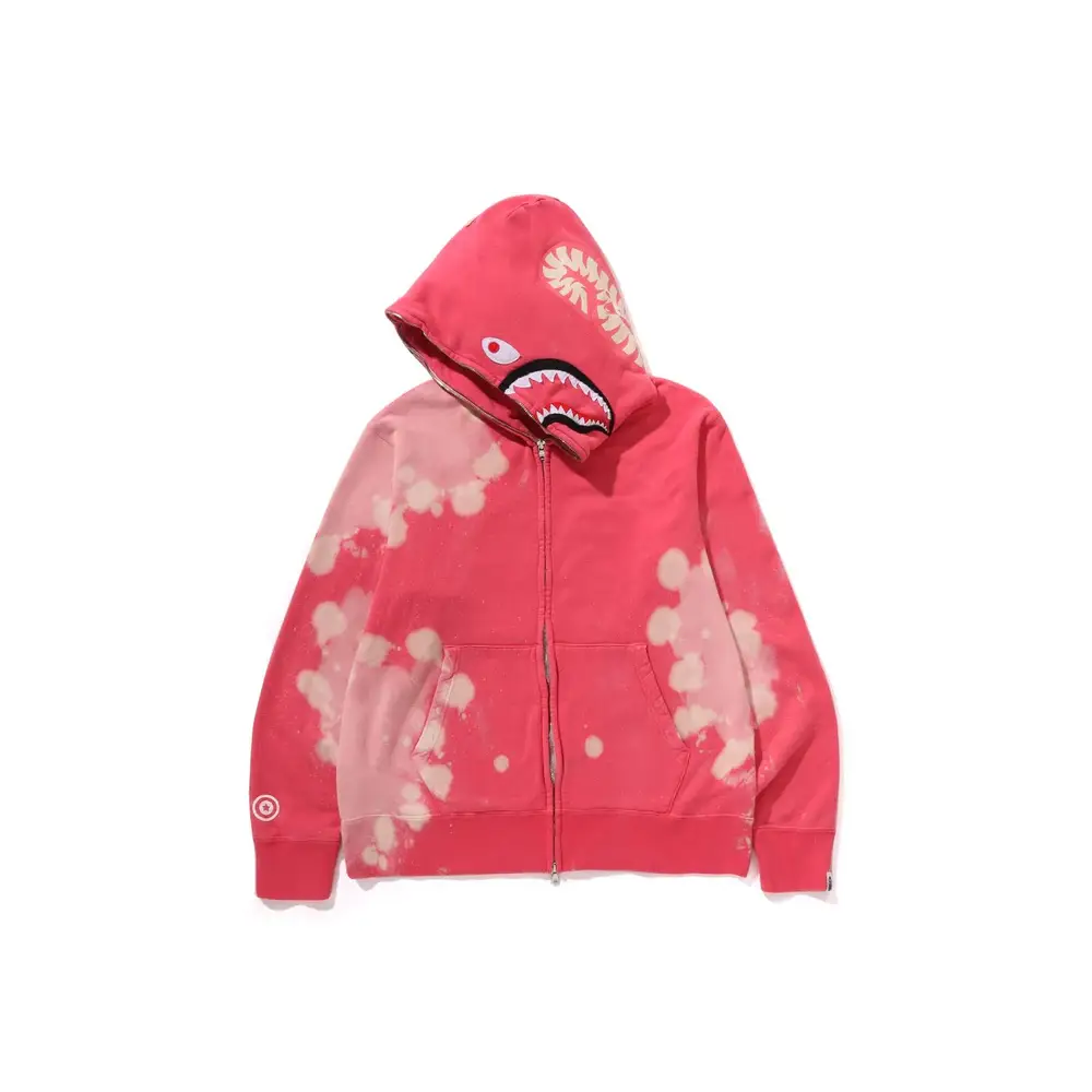 BAPE Hand Dye Shark Hoodie - Red - Front
