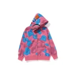 BAPE Liquid Camo Shark Hoodie - Pink - L-Front