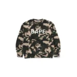 BAPE Map Camo Crewneck Sweatshirt - Army Green Camo - Front