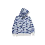 BAPE Palm Tree Camo Shark Hoodie - White - L-Front