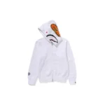 BAPE Shark Full Zip Hoodie - White - R-Front