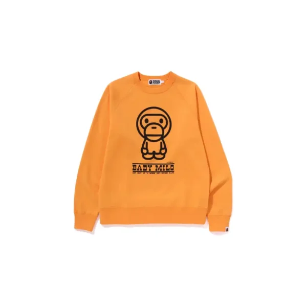 BAPE x Baby Milo Crewneck Sweatshirt - Orange - Front
