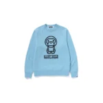 BAPE x Baby Milo Crewneck Sweatshirt - Sax - Front