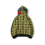 BAPE x Coach Shark Hoodie - Army Green - Back