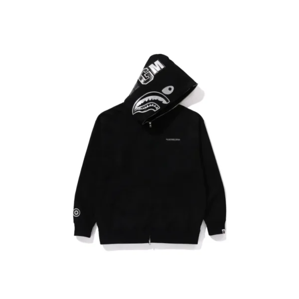 Bape Abc Milo Shark Zip Hoodie - Black - Left Front