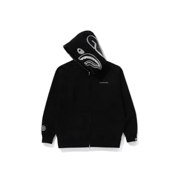 Bape Abc Milo Shark Zip Hoodie - Black - Right Front