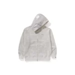 Bape Abc Milo Shark Zip Hoodie - Grey - Left Front