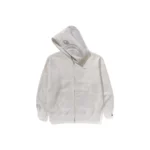 Bape Abc Milo Shark Zip Hoodie - Grey - Right Front