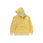 Bape Abc Milo Shark Zip Hoodie - Yellow - Right Front