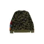 BAPE 1st Camo Shark Crewneck Sweatshirt - Army Green Camo - Back