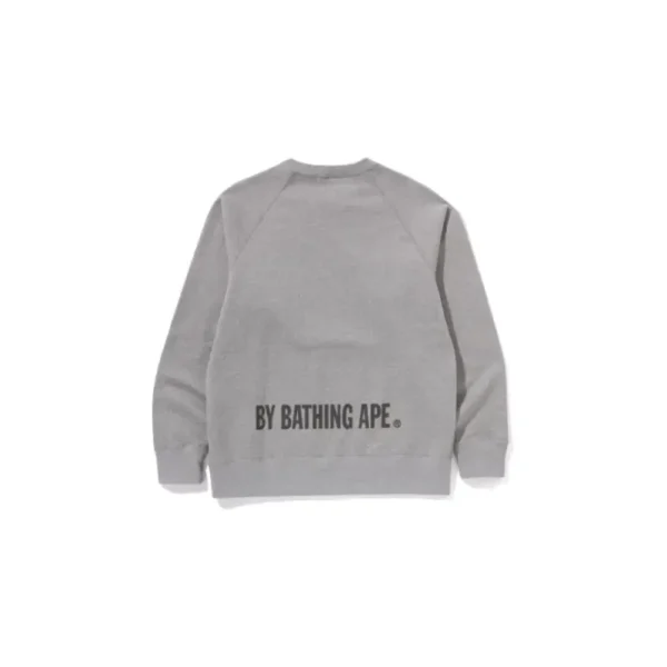 BAPE Ape Face Crewneck Sweatshirt - Grey - Back