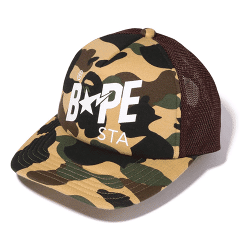 BAPESTA 1ST Camo Mesh Trucker Cap